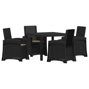 vidaXL Ensemble de salle &agrave; manger pour jardin 5 pc Anthracite et taupe