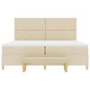 vidaXL Lit &agrave; ressorts avec matelas Cr&egrave;me 200 x 200 cm tissu