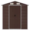 vidaXL Abri de jardin marron 191 x 470 x 198 cm en acier galvanis&eacute;