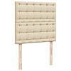 vidaXL Sommier &agrave; lattes de lit avec matelas Cr&egrave;me 90x200 cm Tissu