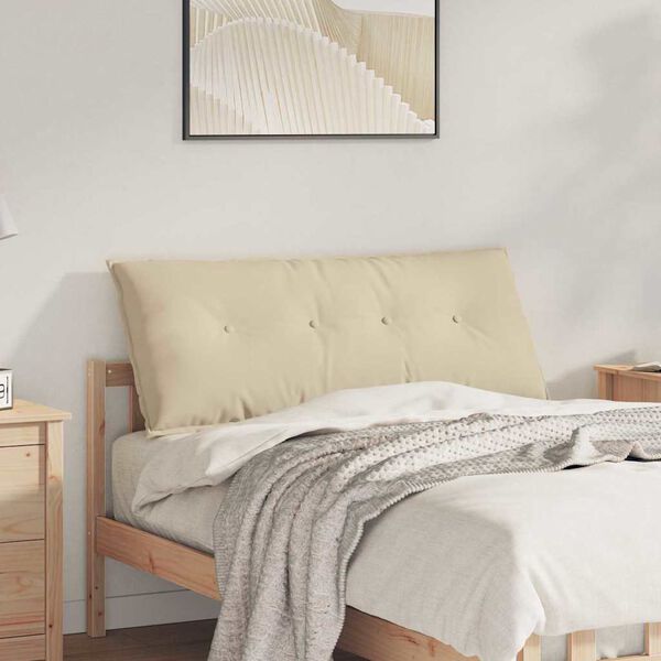 vidaXL Coussin de Dos Cr&egrave;me 120 x 50 cm Tissu en microfibre