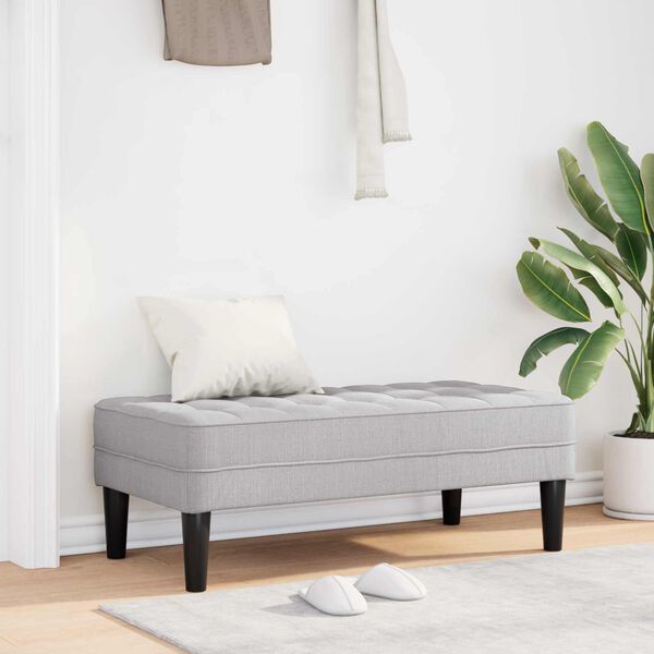 vidaXL banc avec coussin Gris nuage 113 x 57 x 39 cm tissu