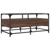 vidaXL Table basse et dessus en verre ch&ecirc;ne marron 98,5x50x45 cm acier