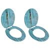 vidaXL Si&egrave;ges de toilette avec couvercles 2 pcs MDF Vieux bois