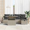vidaXL Ensemble de canap&eacute; de jardin 6 pcs Gris clair Poly rotin