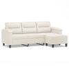 vidaXL Canap&eacute; &agrave; 3 places avec repose-pieds Cr&egrave;me 180 cm Similicuir
