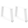 vidaXL Pieds de table basse en forme de V, 2 pi&egrave;ces, blanc, 70 x (30-31,3) cm, acier