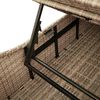 VidaXL Chaise longue pliante coussin et rangement beige r&eacute;sine tress&eacute;e