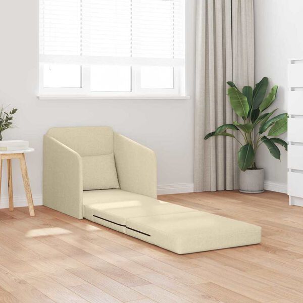 vidaXL Canap&eacute;-Lit 60cm Cr&egrave;me tissu