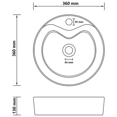 vidaXL Lavabo de luxe avec trop-plein Bleu clair mat 36x13cm Céramique