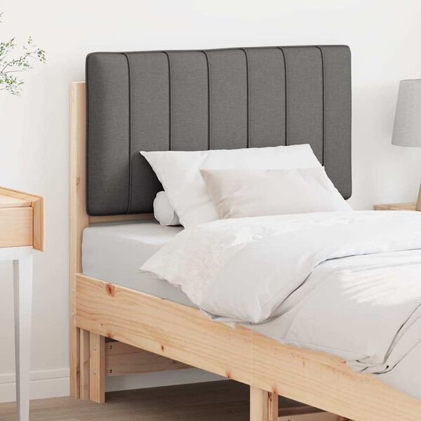 vidaXL T&ecirc;te de lit capitonn&eacute;e Brun et gris fonc&eacute; 80 cm Pin massif
