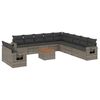 vidaXL Salon de jardin avec coussins 12 pcs gris r&eacute;sine tress&eacute;e