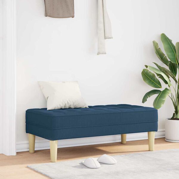 vidaXL banc avec coussin Bleu 113 x 57 x 39 cm tissu