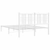 vidaXL Cadre de lit m&eacute;tal sans matelas et t&ecirc;te de lit blanc 140x190 cm