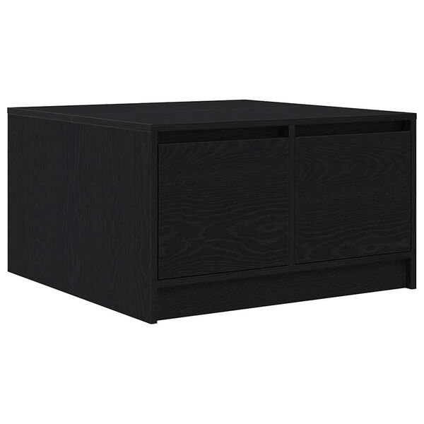 vidaXL Table basse avec tiroirs ch&ecirc;ne noir 70,5x70x40 cm