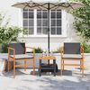 vidaXL Chaises de jardin coussins lot de 2 noir résine tressée et bois