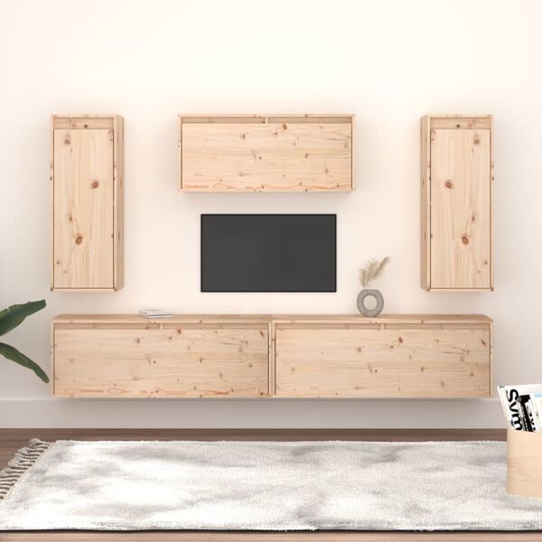 vidaXL Meubles TV 5 pcs Bois massif de pin