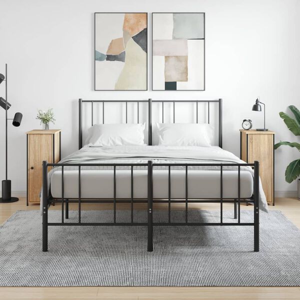 vidaXL Tables de chevet 2pcs ch&ecirc;ne sonoma 32x42x80cm bois d'ing&eacute;nierie
