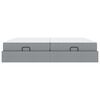 vidaXL Cadre de lit avec matelas avec matelas 2 pcs Gris clair tissu