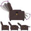 vidaXL Fauteuil de massage inclinable &eacute;lectrique Marron fonc&eacute; Tissu