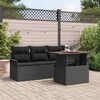 vidaXL Ensemble de canap&eacute; de jardin 5 pcs Noir Poly rotin