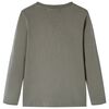T-shirt enfant &agrave; manches longues kaki 140