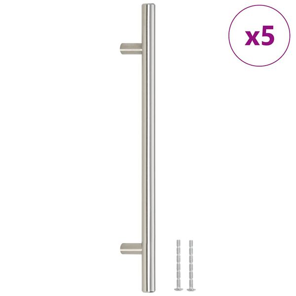 vidaXL Poign&eacute;es d'armoire 5 pcs argent&eacute; 192 mm acier inoxydable