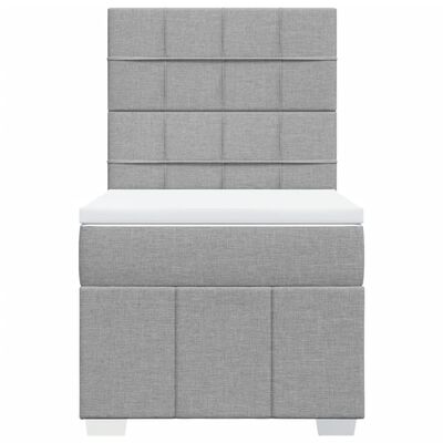 vidaXL Sommier à lattes de lit avec matelas Gris clair 90x200 cm Tissu