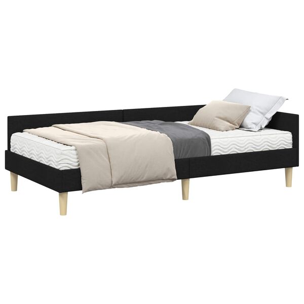 vidaXL Cadre de lit d'angle avec matelas Autre 2 pcs Vert tissu