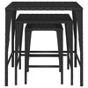 vidaXL Tables gigognes 3 pcs noir résine tressée
