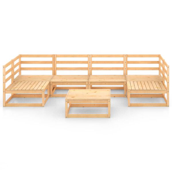 vidaXL Salon de jardin 7 pcs Bois de pin massif
