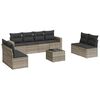 vidaXL Salon de jardin 9 pcs avec coussins gris clair r&eacute;sine tress&eacute;e