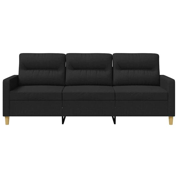 vidaXL Canap&eacute; &agrave; 3 places Noir 180 cm Tissu