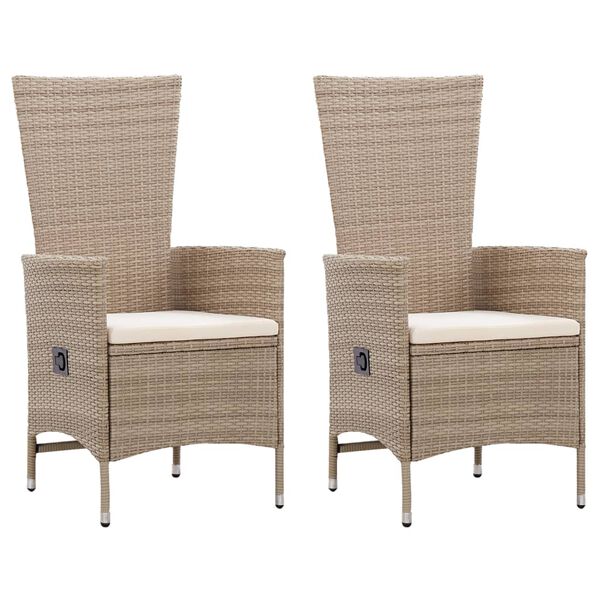 vidaXL Ensemble &agrave; manger de jardin 3 pcs beige