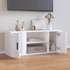 vidaXL Meuble TV Blanc 100x35x40 cm Bois d'ing&eacute;nierie