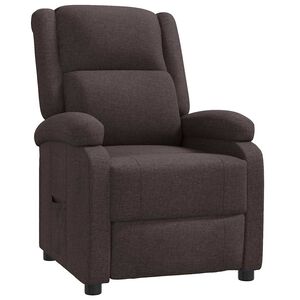 vidaXL Fauteuil inclinable Marron fonc&eacute; Tissu