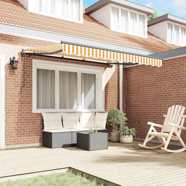 vidaXL Auvent R&eacute;tractable Jaune 300 x 200 cm tissu
