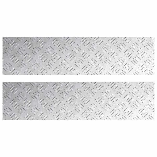 vidaXL Nez de marche Rectangulaire 2 pcs Argent&eacute; 80 x 20 cm Aluminium