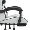 vidaXL Chaise de jeu avec repose-pied Blanc et noir Similicuir