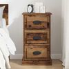 vidaXL Cabinet de chevet avec tiroir Bois Ancien 39 x 39 x 67,5 cm