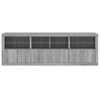 vidaXL Buffet avec lumi&egrave;res LED sonoma gris 202x37x67 cm