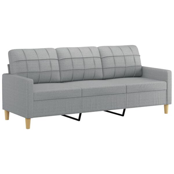 vidaXL Ensemble de canap&eacute;s 2 pcs coussins gris clair tissu