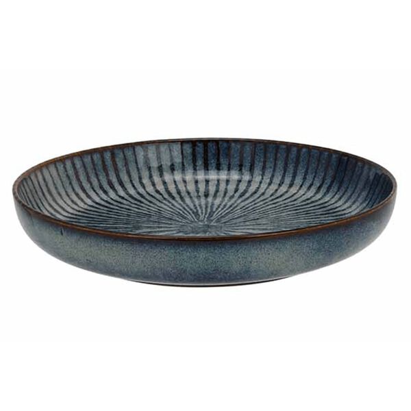 Cosy & Trendy Assiette creuse &agrave; motif de rayures Atlantis 4 pcs bleu