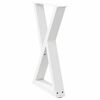 vidaXL Pieds de table &agrave; manger 2 pi&egrave;ces Blanc 50 x (72-73,3) cm Acier