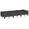 vidaXL Jardini&egrave;re avec piquets noir 125x40x28,5 cm PP
