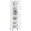 vidaXL Buffet haut Blanc 34,5x34x180 cm Bois d'ing&eacute;nierie