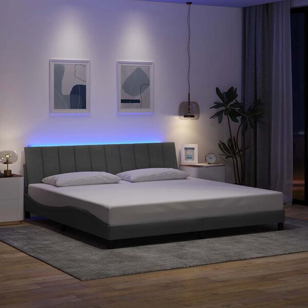 vidaXL Cadre de lit sans matelas Hanko gris clair 200x200 cm tissu