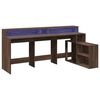 vidaXL Bureau et lumi&egrave;res LED ch&ecirc;ne marron bois d'ing&eacute;nierie