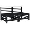 vidaXL Salon de jardin 7 pcs Noir Bois de pin massif