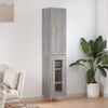vidaXL Buffet haut Sonoma gris 34,5x34x180 cm Bois d'ing&eacute;nierie